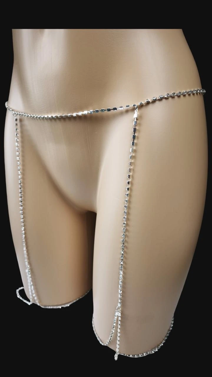 Joyero de muslo con strass plateado en estuche / Nuevo Talla única – photo 3